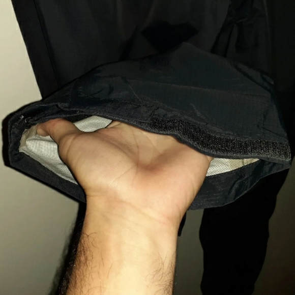 Men's New Sz LT L.L. BEAN Nylon Black WATERPROOF RIPSTOP Cinch-Drawstring Pants - Picture 9 of 10